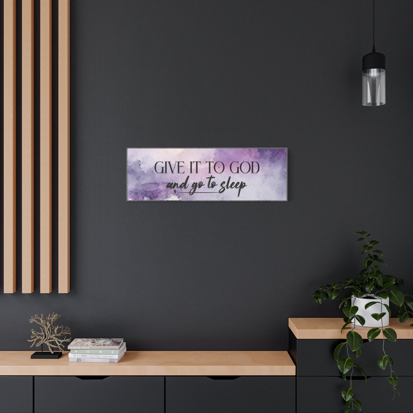 'Give it to God and Sleep' Watercolor Style Wall Canvas