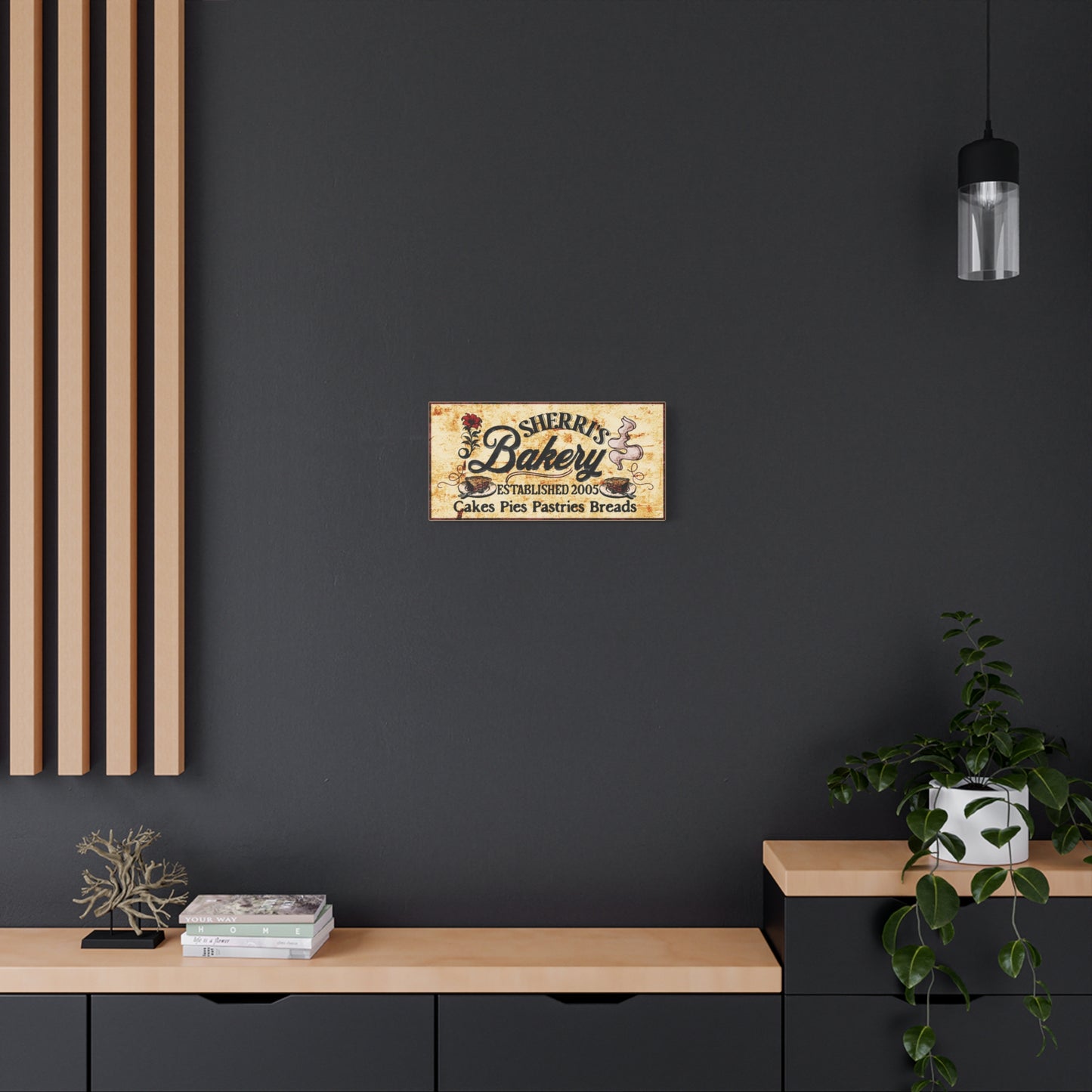 Customized Rustic Vintage Style Bakery Wall Art- Name, Year and Items