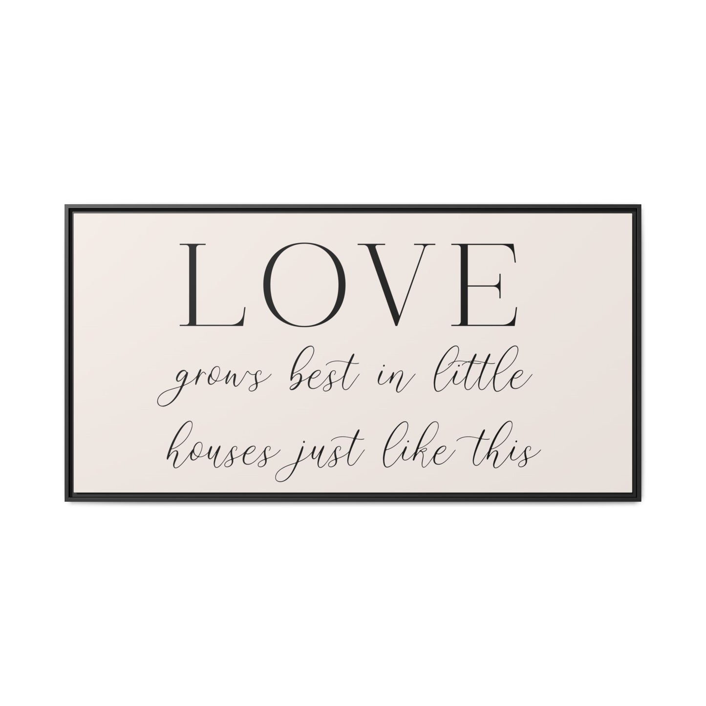 Minimalist Framed "LOVE" quote on a white background