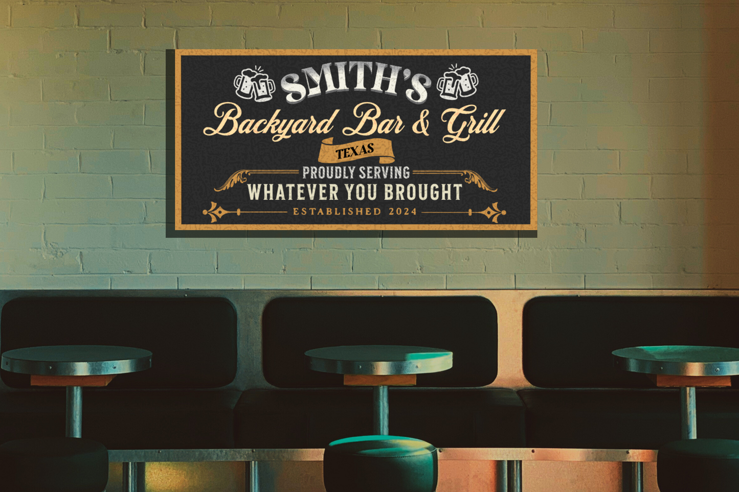 Personalized Bar Wall Canvas