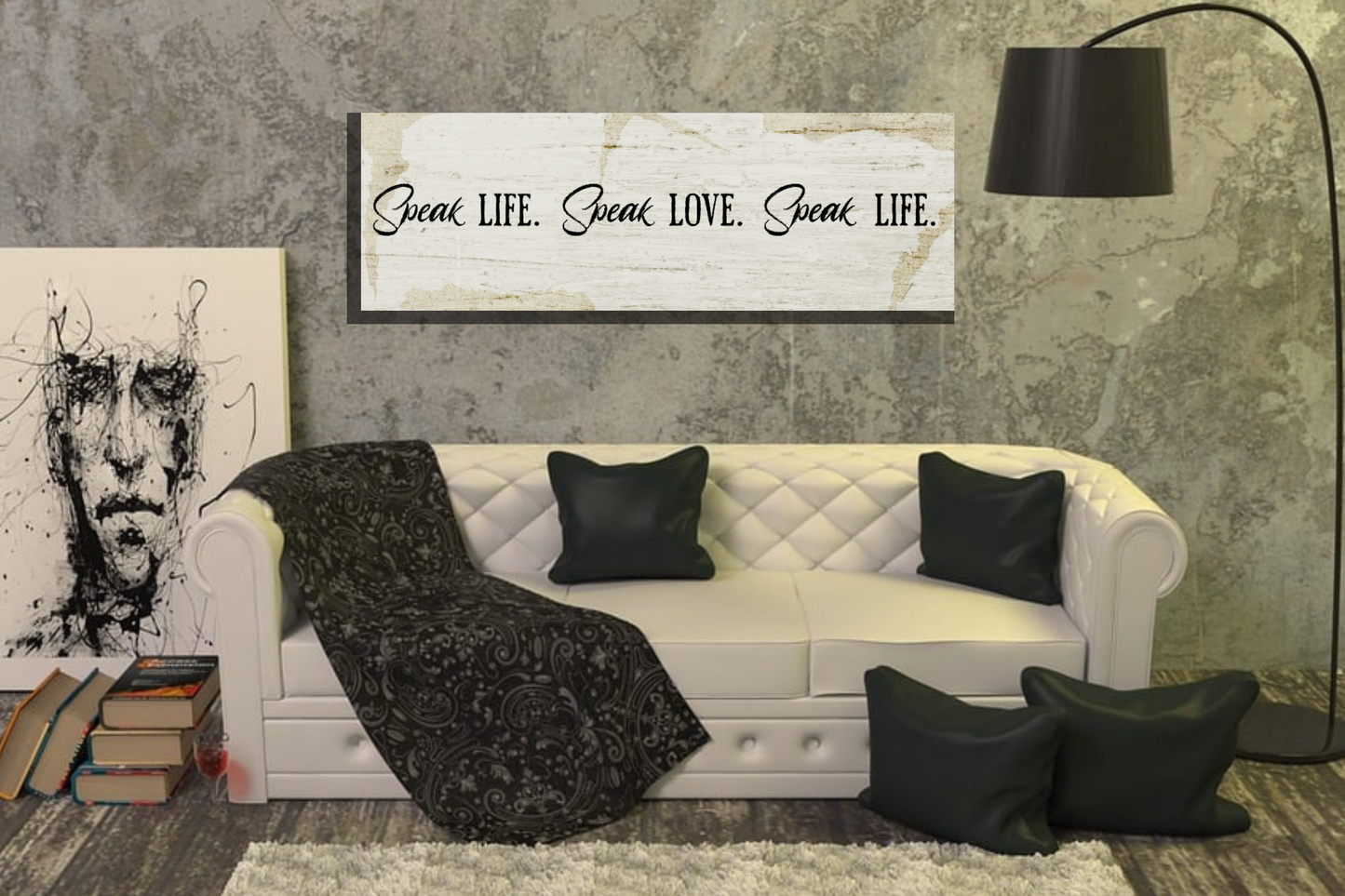 "Speak life. Speak love. Speak truth." quoted Wall Canvas