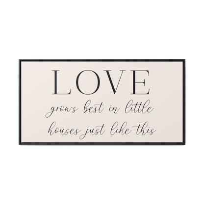 Minimalist Framed "LOVE" quote on a white background