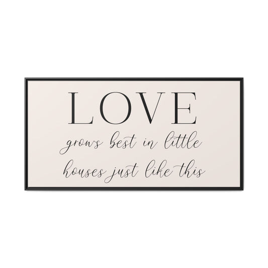 Minimalist Framed "LOVE" quote on a white background