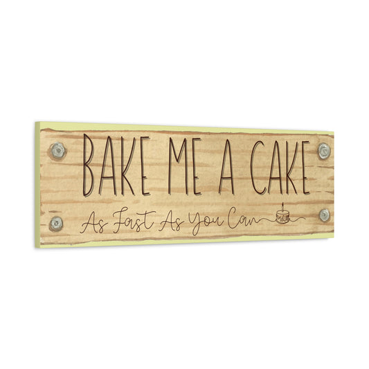  Wooden background minimal bakery sign cozy vibes on a white wall side view